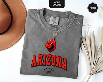 Arizona Football Shirt, Comfort Colors® Retro Game Day Crewneck, Vintage Style Sweatshirt, Arizona Fan Gift, Football Team Tee For Her