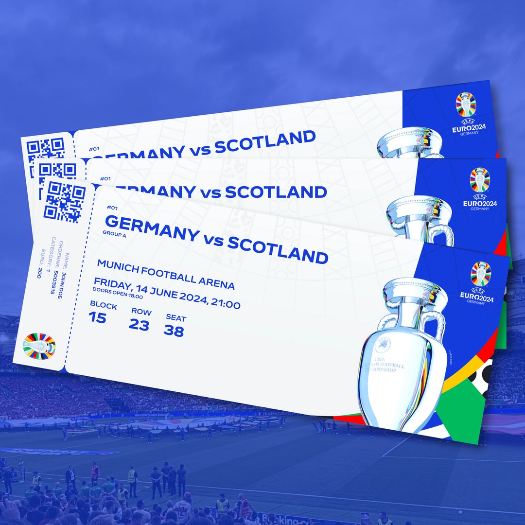 Personalised EURO 2024 Ticket, Custom EUROS 2024 Tickets, Personalised Football Ticket, Football