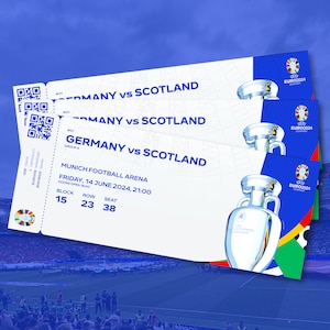 Personalised EURO 2024 Ticket, Custom EUROS 2024 Tickets, Personalised Football Ticket, Football Gift, Printable, Football Present