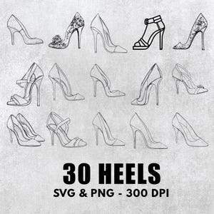 Heels Svg Bundle, Heels Silhouette Set, Heels Clipart, Heels Decal, Heels Png, Heels Cricut, Heels Logo, Heels Icon Svg Cut Files Cricut