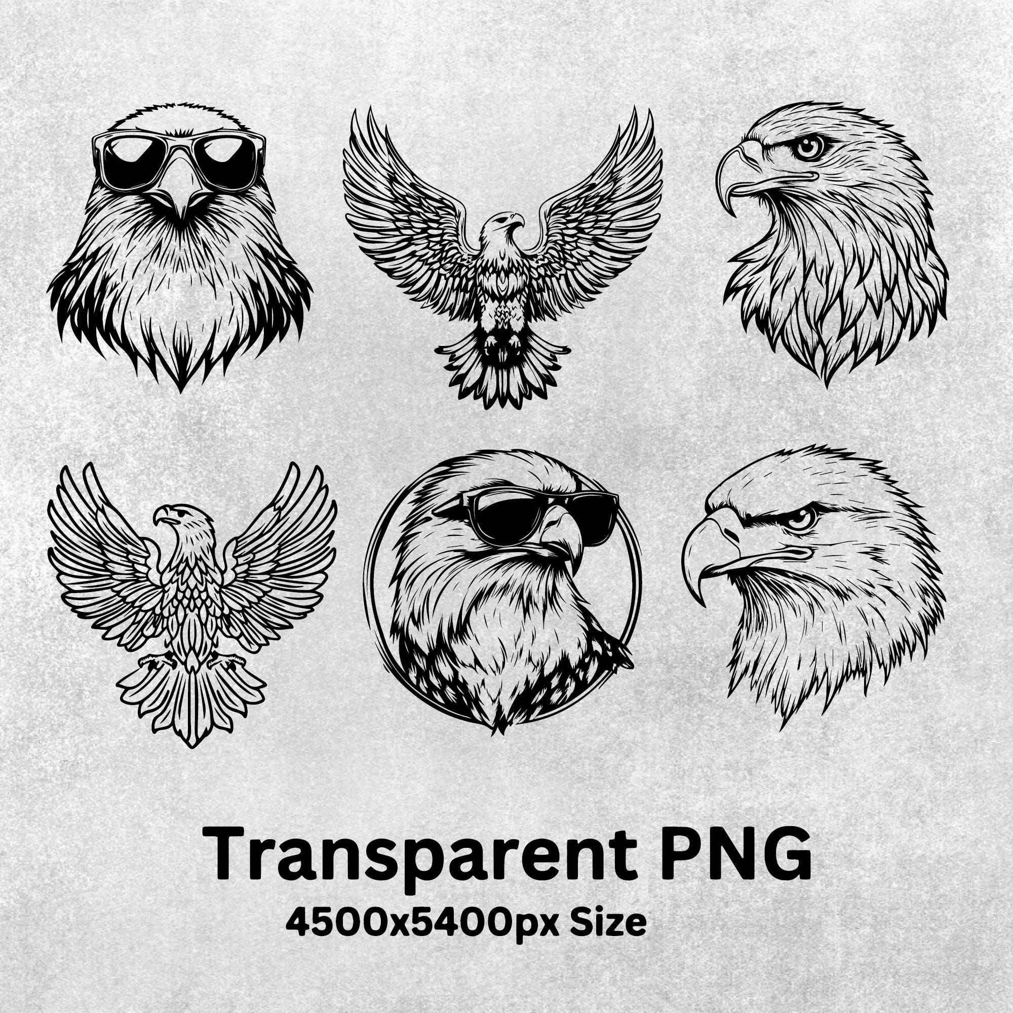 Eagle SVG PNG Bundle: Silhouette Vector Art, Cut File - Etsy
