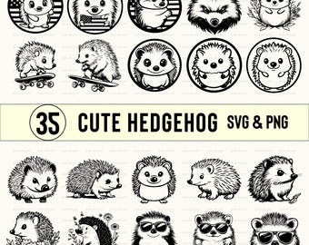 Hedgehog SVG PNG Clipart, Decal Designs (Digital Download