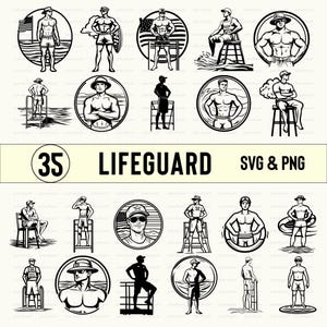 Lifeguard Svg Png, Lifeguard Clipart, Lifeguard Silhouette, Lifeguard Vector, Lifeguard Cut files, Lifeguard Cricut,  Lifeguard Outline Logo