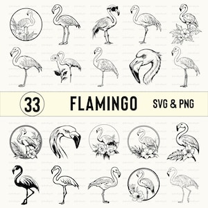 Flamingo SVG Bundle: Silhouette Clipart Vector Designs (PNG)