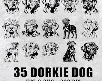 English Mastiff SVG Bundle: Dog Silhouette Clipart (PNG)