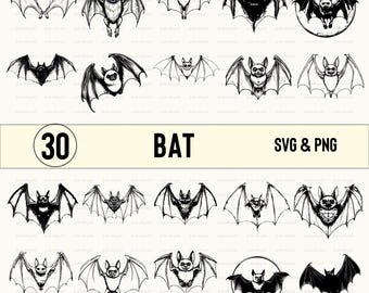 Bat SVG Bundle: Silhouette Clipart Vector Designs (PNG)