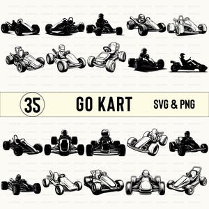 ゴーカート SVG バンドル、ゴーカート シルエット、ゴーカート クリップアート、ゴーカート ベクター、ゴーカート デカール、ゴーカート ロゴ、ゴーカート アイコン、ゴーカート カット ファイル Cricut
