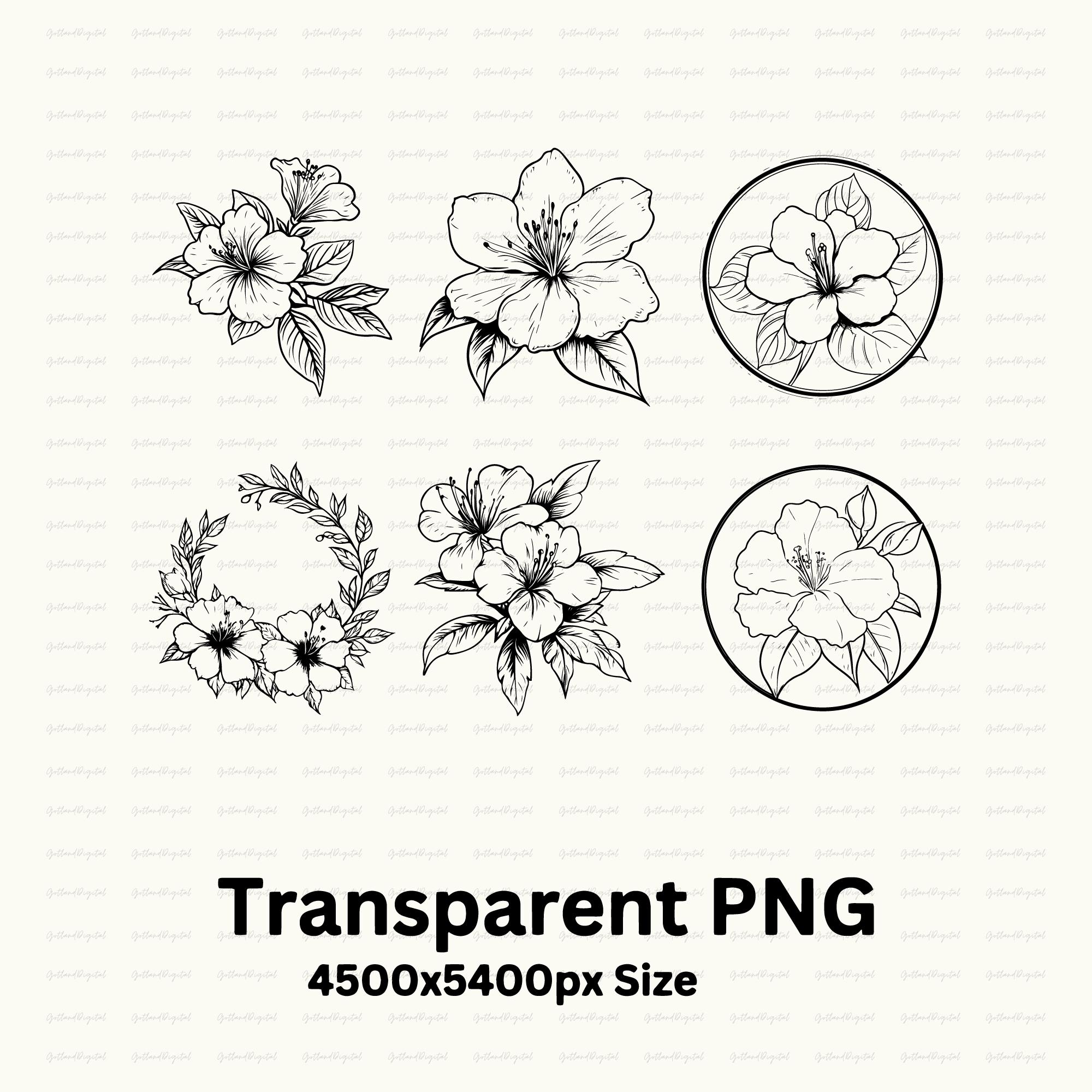 Azalea Flower SVG PNG Bundle: Floral Clipart, Silhouette, Vector ...