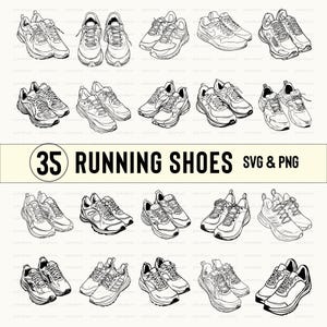 Running Shoes SVG Bundle: Silhouette Clipart Vector (PNG)