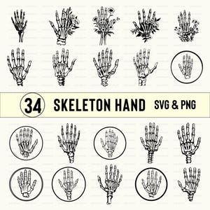 Skeleton Hand Svg Png, Skeleton Hand Clipart, Skeleton Hand Silhouette, Skeleton Hand Vector, Cut File, Cricut, Decal, Designs, Hand Outline