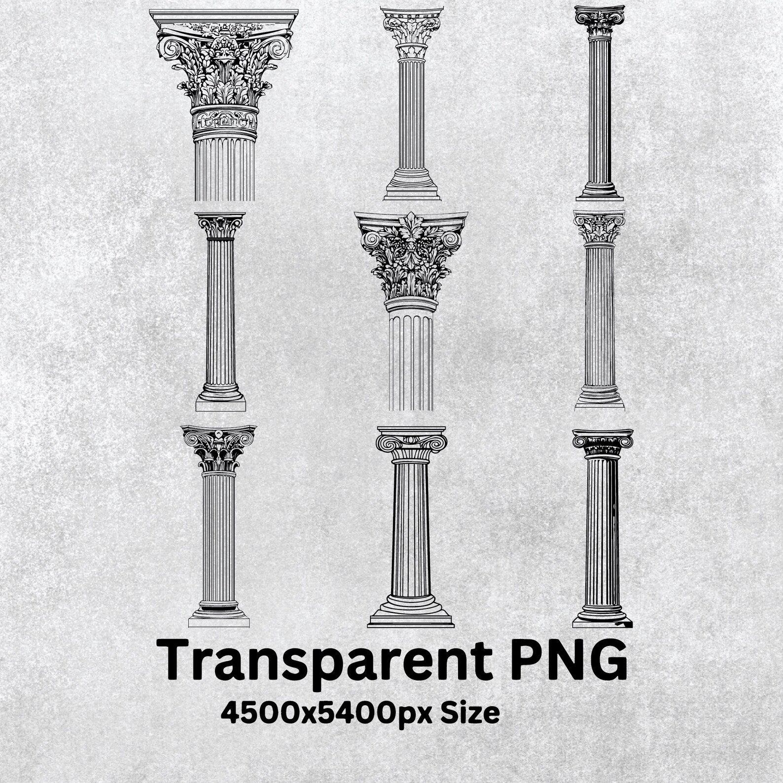 Ancient Column SVG Bundle: Silhouette Clipart Vector (PNG, SVG) - Etsy