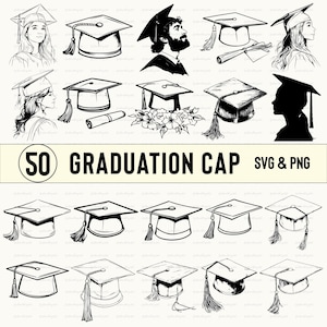 Graduation Cap SVG PNG, Graduation Cap Clipart, Graduation Cap Silhouette, Cap Vector, Graduation Cap Cut File, Graduation Cap Cricut Design