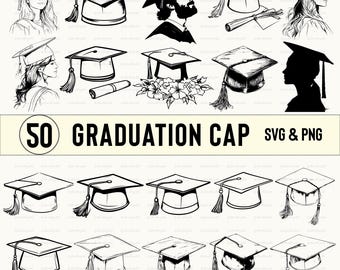 Graduation Cap SVG PNG Clipart: Cricut & Silhouette Cut File