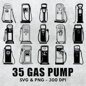 Gas Pump Silhouette Bundle Svg, Gas Pump Svg Vector Set, Gas Pump Clipart Png, Gas Pump Decal Cut File Png, Gas Pump Lover Cricut, Pump Art