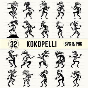 Kokopelli Svg Bundle, Kokopelli Silhouette, Kokopelli Clipart, Kokopelli Decal, Kokopelli Gifts File Decal, Flowers Icon Logo Cut Files Svg