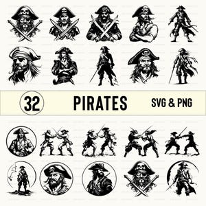 Pirates SVG PNG Bundle: Vector Clipart, Cut Files