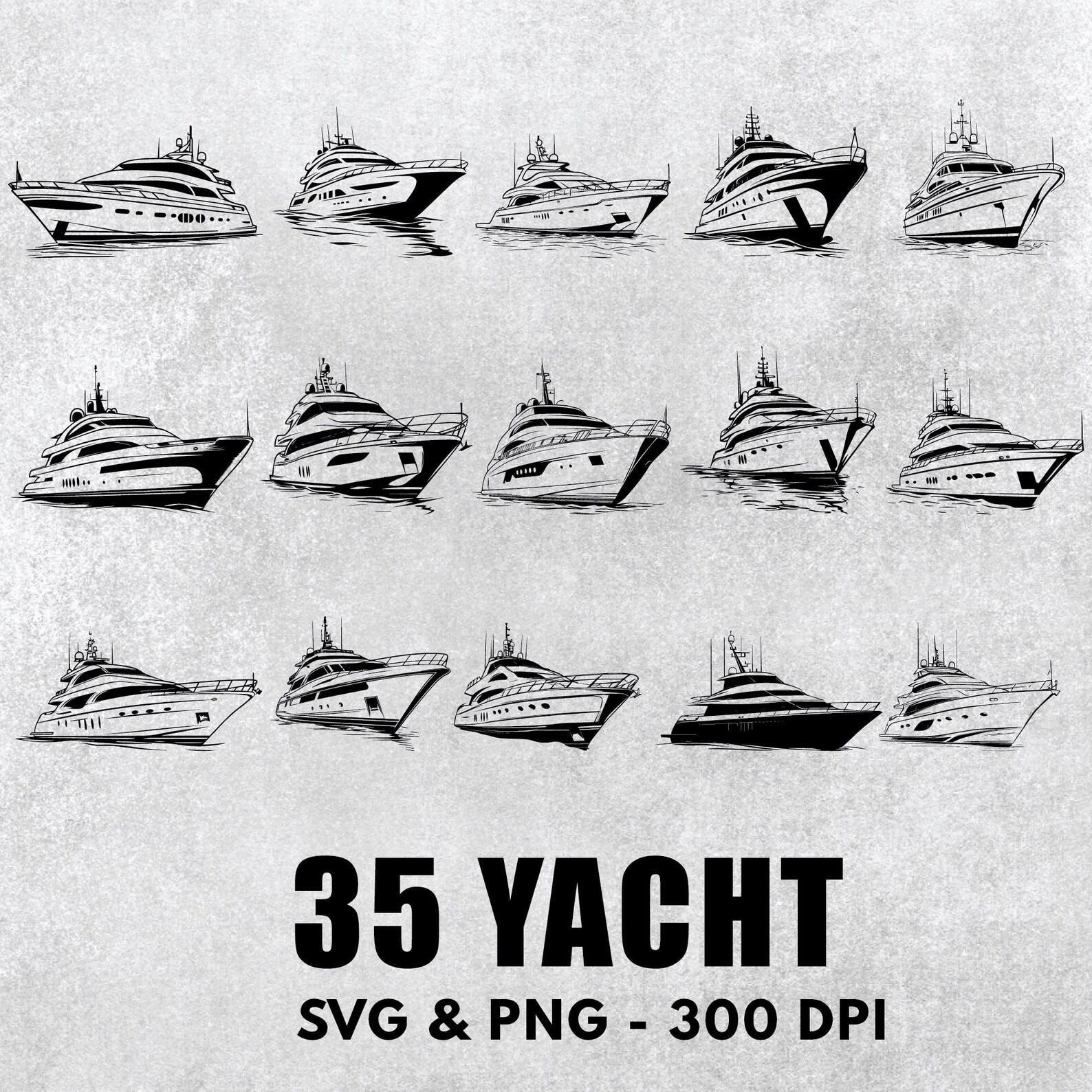Yacht SVG Bundle: 35 Boat Designs, Clipart, Decal (PNG) - Etsy