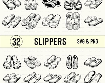 Slippers Clipart: SVG PNG Vector Cut File Bundle
