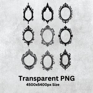 Gothic Mirror Silhouette Bundle Svg, Gothic Mirror Svg Vector Set, Gothic Mirror Clipart Png, Gothic Mirror Cricut Cut Files Png Svg Decal