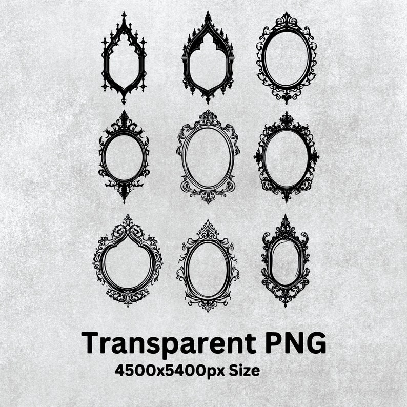 Gothic Mirror Silhouette Bundle Svg, Gothic Mirror Svg Vector Set, Gothic Mirror Clipart Png, Gothic Mirror Cricut Cut Files Png Svg Decal