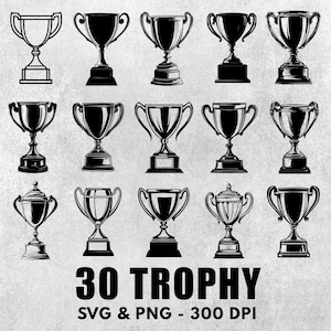 Trophy Svg Bundle, Trophy Silhouette, Trophy Clipart, Trophy Vector, Trophy Decal, Trophy Gift File, Trophy Logo, Trophy Icon Logo Cut Files