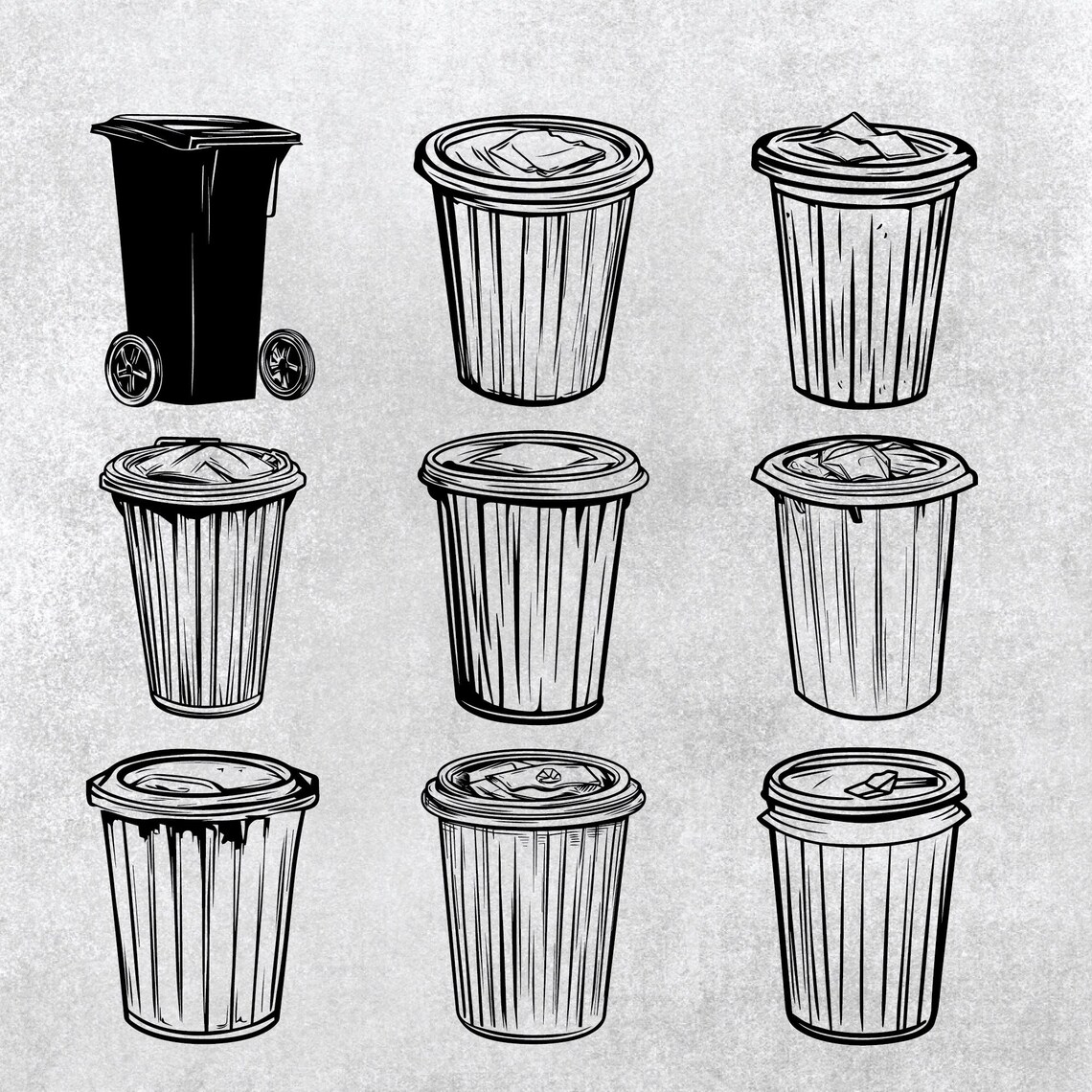 Trash Cane Svg Bundle, Trash Cane Silhouette, Trash Cane Clipart, Trash ...