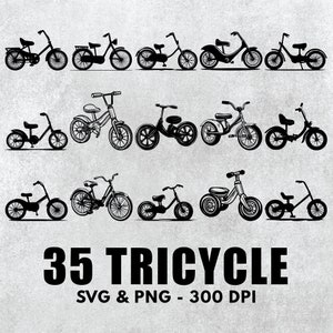 Tricycle Svg Bundle, Tricycle Silhouette, Tricycle Clipart, Tricycle Vector, Tricycle Decal, Tricycle Gifts File Decal, Tricycle Icon Logo