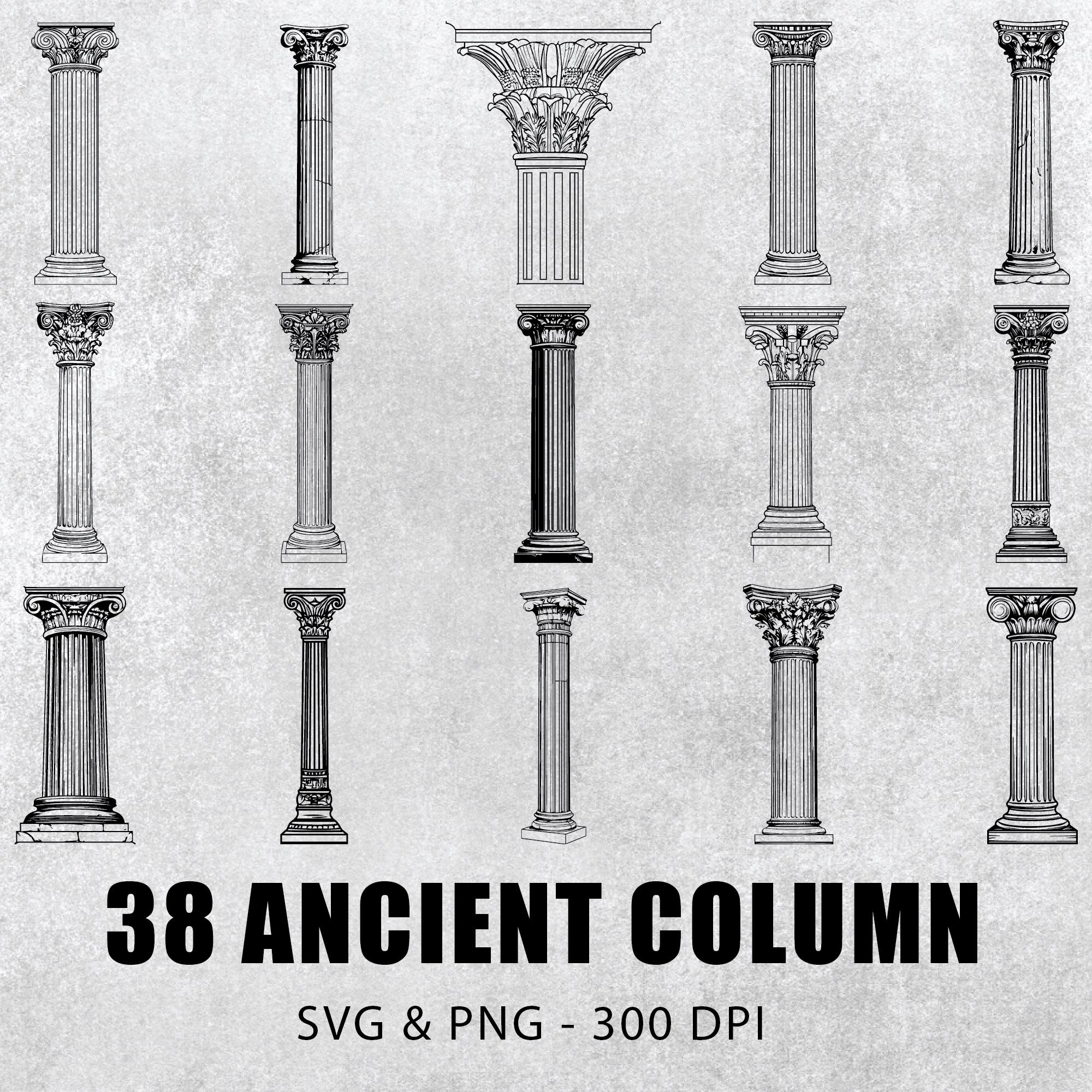 Ancient Column SVG Bundle: Silhouette Clipart Vector (PNG, SVG) - Etsy