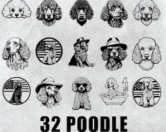 Poodle SVG Bundle: Silhouette Clipart Vector Designs (PNG, Cricut)