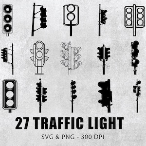 Traffic Light Svg Bundle, Traffic Light Silhouette Set, Traffic Light Clipart, Traffic Light Decal, Traffic Light  Logo Icon Svg File Cricut