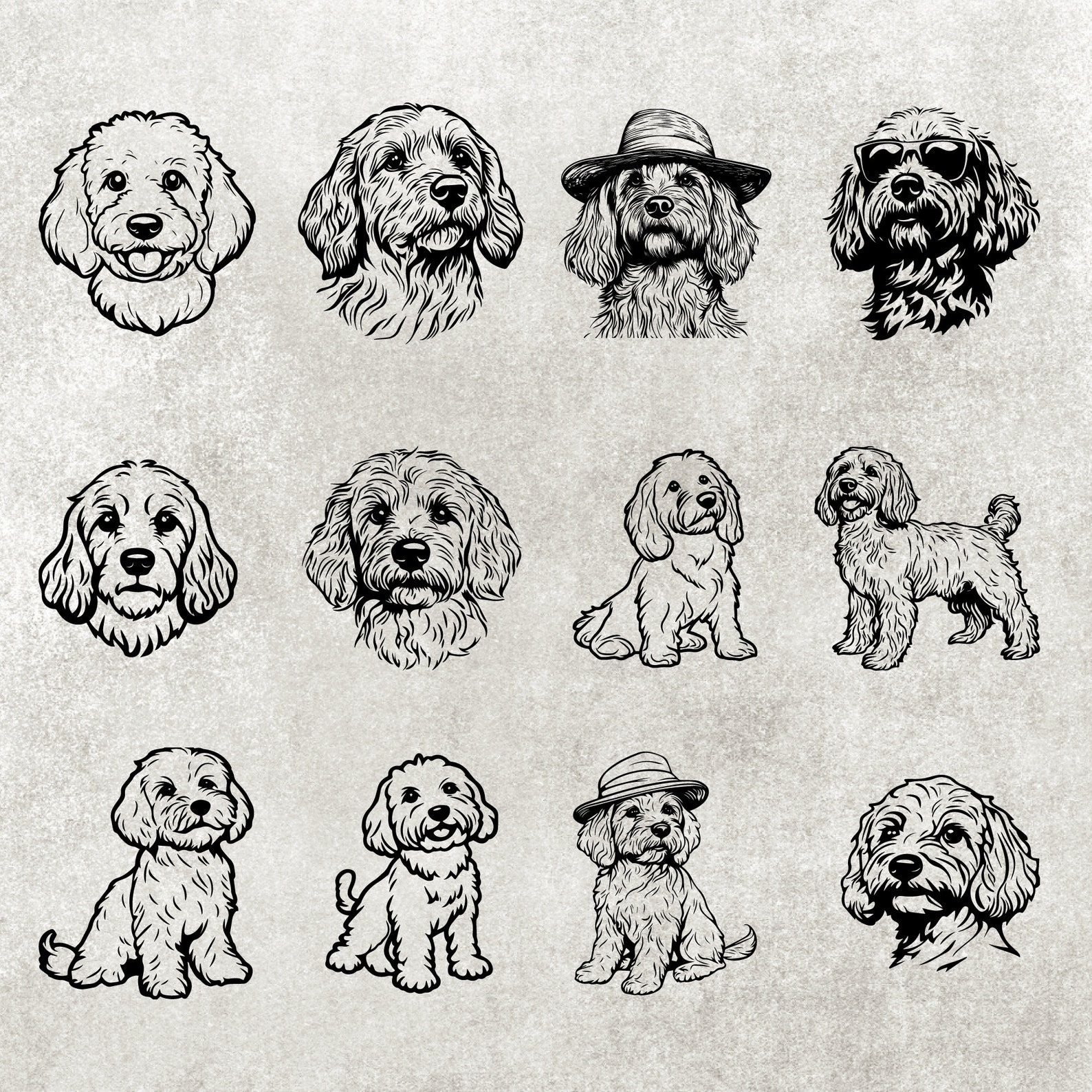 Cockapoo Svg Bundle, Cockapoo Silhouette, Cockapoo Clipart Vector ...