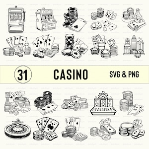 Casino Svg Png Casino , Casino Clipart, Casino Silhouette, Casino Vector, Casino Outline, Casino Design Cut File, Casino Circuit, Casino Set