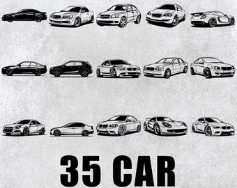 Car Svg Bundle, Car Silhouette Set, Car Clipart, Car Decal, Car Png, Car Logo, Car Icon Cut Files Svg
