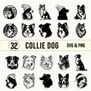 Collie Dog Svg Bundle, Collie Dog Silhouette, Collie Dog Clipart, Collie Dog Vector, Collie Dog Decal, Collie Dog Logo Svg, Collie Dog Files
