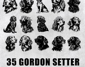 Gordon Setter SVG Bundle: Silhouette Clipart, Decal Cut Files