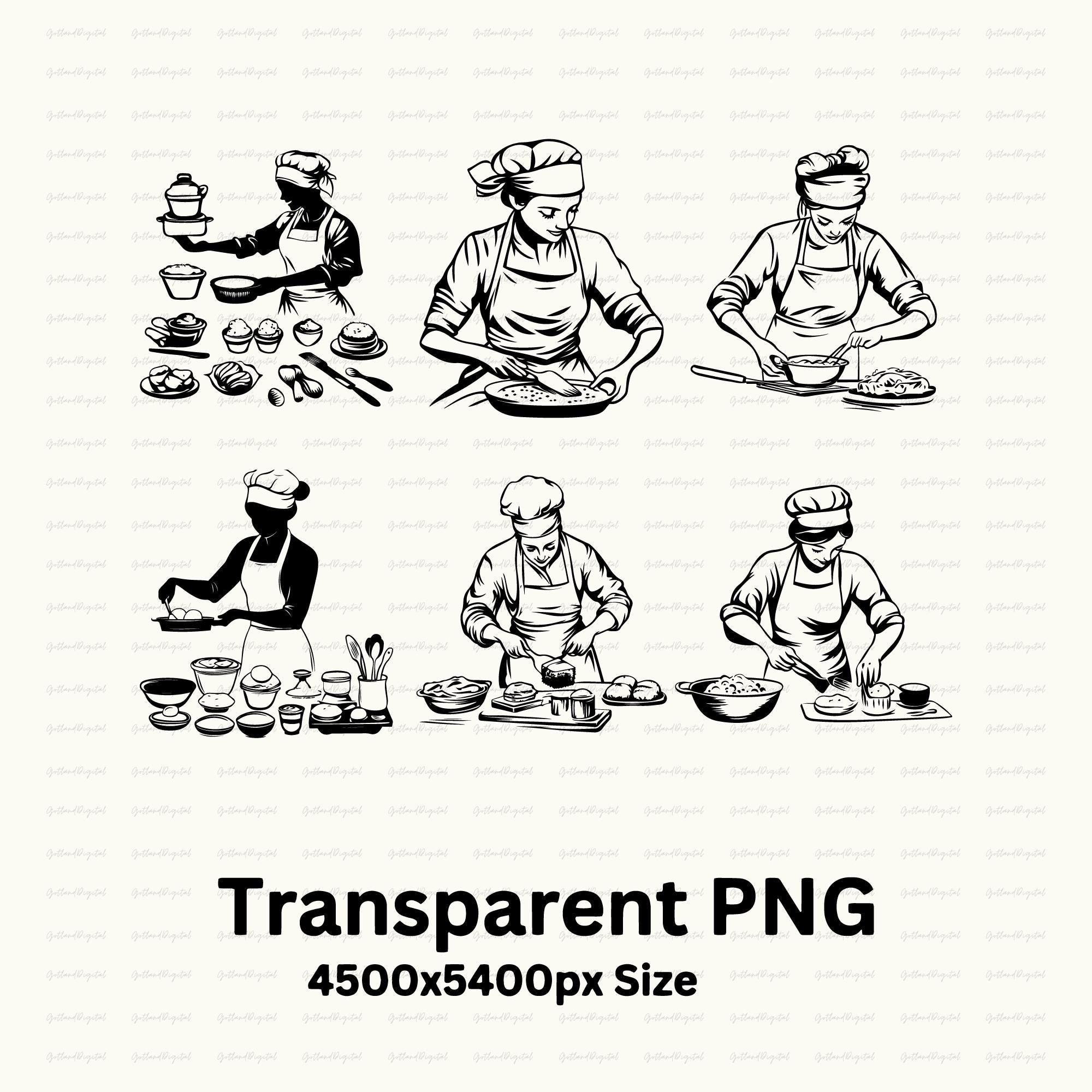 Baking SVG PNG Clipart: Chef Silhouette Vector Cut Files - Etsy