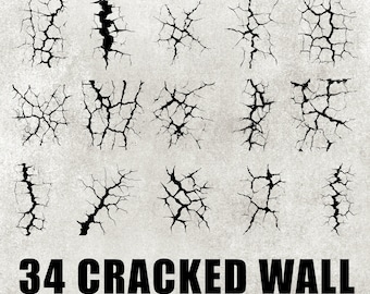 Cracked Wall SVG Bundle: Silhouette Clipart Vector (Digital Download)