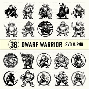 Clipart dwergkrijger: silhouet vectorbestanden (svg, png)