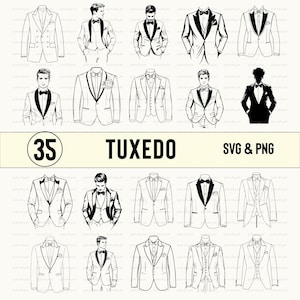 Tuxedo Svg Bundle, Tuxedo Silhouette, Tuxedo Clipart, Tuxedo Vector, Tuxedo Decal, Tuxedo Logo, Tuxedo Icon, Tuxedo Cut Files For Cricut Svg