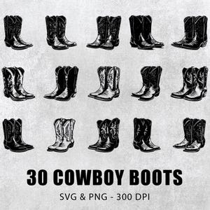 Cowboy Boots Clipart: Silhouette Vector, Decal (SVG, PNG)