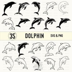 Dolphin Svg Bundle, Dolphin  Silhouette, Dolphin Clipart, Dolphin Vector, Dolphin Decal, Dolphin Logo, Dolphin Cricut Svg, Dolphin Cut Files