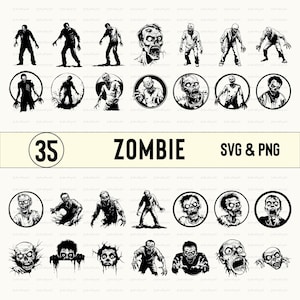 Zombie-clipart: silhouet vector gesneden bestanden (SVG, PNG)