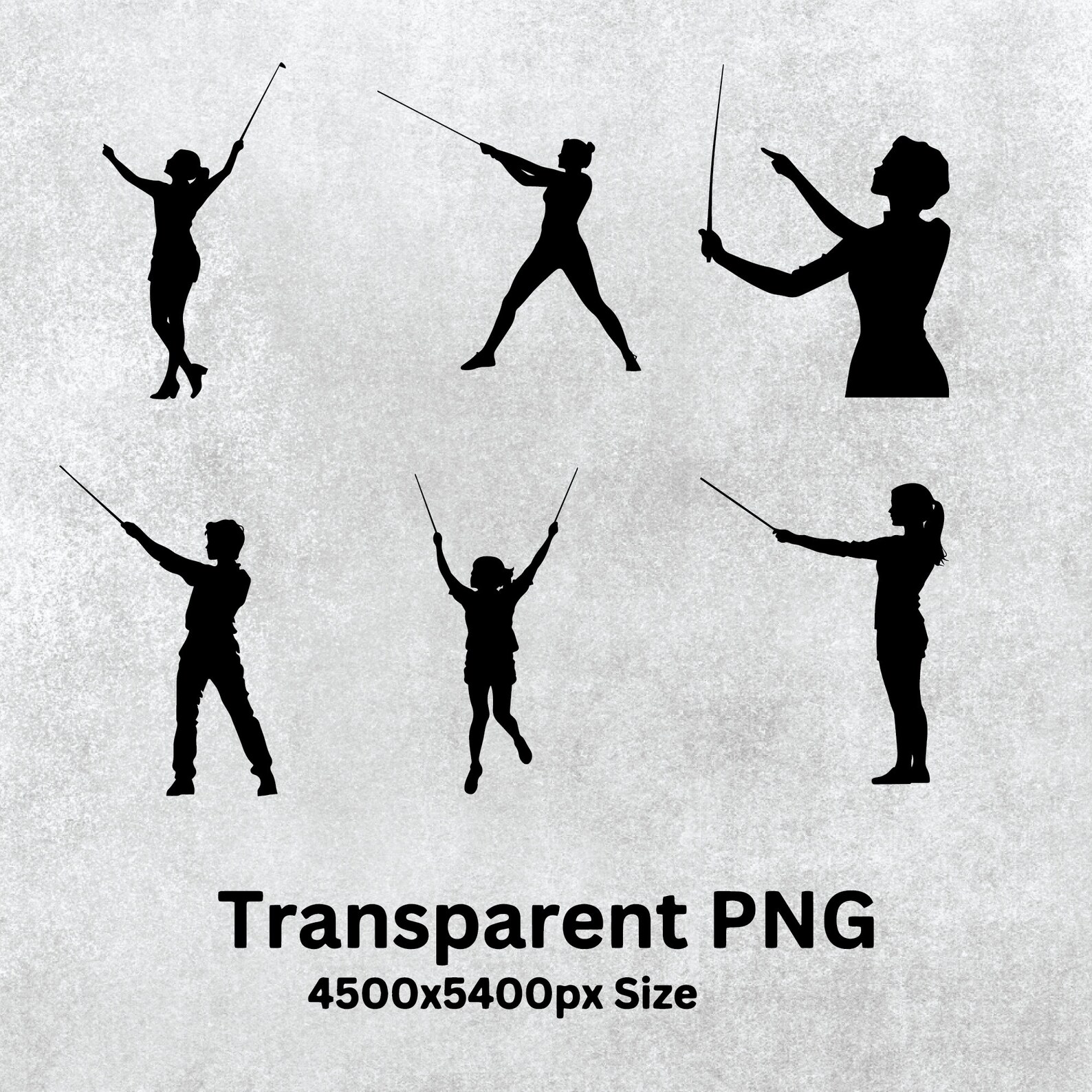 Baton Twirling Silhouette SVG Bundle: Clipart Vector Designs (PNG) - Etsy