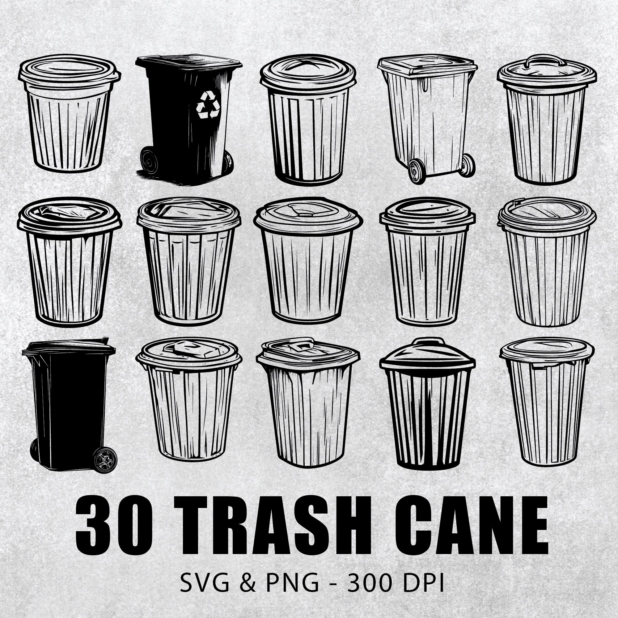 Trash Cane Svg Bundle, Trash Cane Silhouette, Trash Cane Clipart, Trash ...