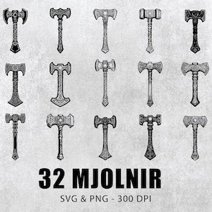 Mjolnir Svg Bundle, Mjolnir Silhouette Png Set, Mjolnir Clipart, Mjolnir Decal, Mjolnir Png, Mjolnir Logo, Mjolnir Icon, Mjolnir Cricut File