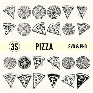 Pizza SVG PNG Bundle, Pizza Clipart, Pizza Silhouette, Pizza Vector, Pizza Cut Files, Pizza Cricut, Pizza Decal, Pizza Decal, Pizza Outline