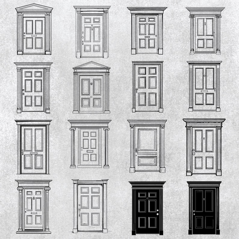 Door SVG Bundle: Silhouette Clipart, Cricut Cut Files (PNG) - Etsy