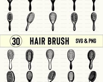 Hair Brush Clipart: Silhouette Vector Cut Files (SVG, PNG)