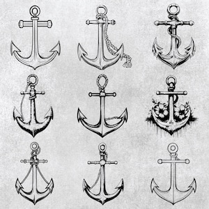 Anchor SVG PNG Clipart: Nautical Vector Graphics (Digital Download)