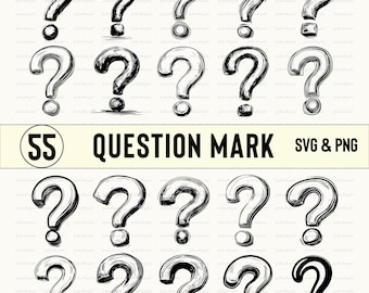 Question Mark SVG Bundle: Clipart Silhouette Vector (PNG, SVG)